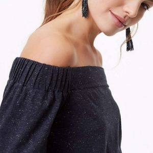 Loft charcoal off shoulder top